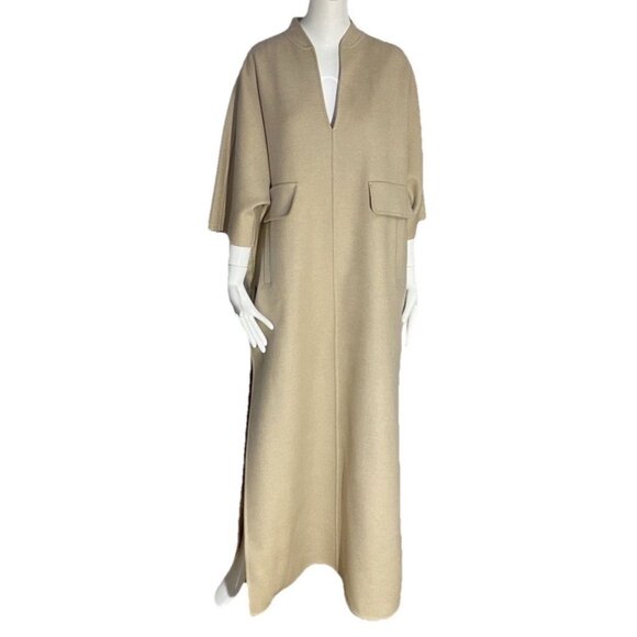 $2,268 MAX MARA Womens Long Overcoat Slit Camel Hair Maxi Dress Us 10 Beige Tan - Picture 4 of 16
